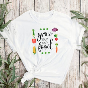 Camiseta Cultive Sua Própria Comida Aquarela Jardineiro Leg