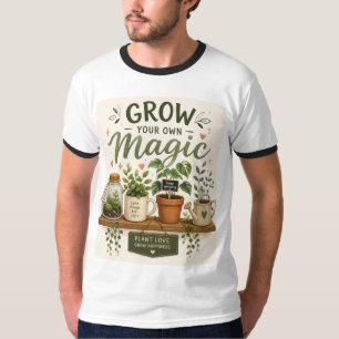 Camiseta Cultive Sua Própria Magia Planta Estética para M