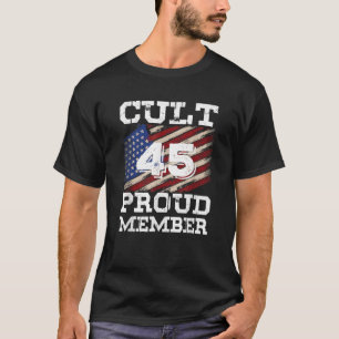 Camiseta Culto 45 Orgulhoso Membro Trump 2020 Apoio Eleitor