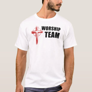 Camiseta Culto Team Church Service Cross Christian Faith