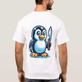 Camiseta Cultura antiga e design de pinguim bonito impresso