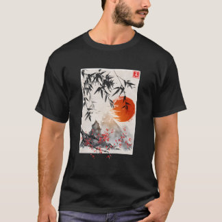 Camiseta Cultura de paisagem japonesa Sakura flor de cereje
