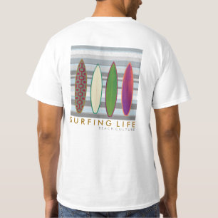 Camiseta cultura de praia. surfar na vida