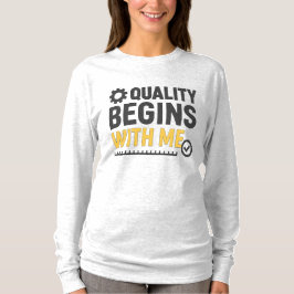 Camiseta Cultura de Trabalho Positiva A Qualidade Começa Co