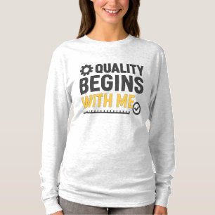 Camiseta Cultura de Trabalho Positiva A Qualidade Começa Co