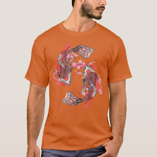 Camiseta Cultura do Japão Sakura Koi Fish Pond Taisho Sanke