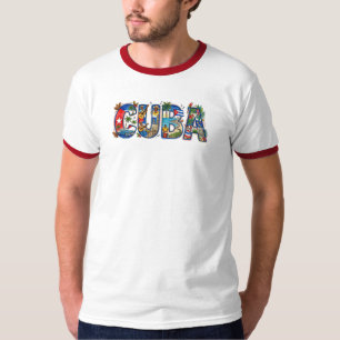 Camiseta Cultura e Patrimônio de Cuba Arte Vintage Ilha Tro