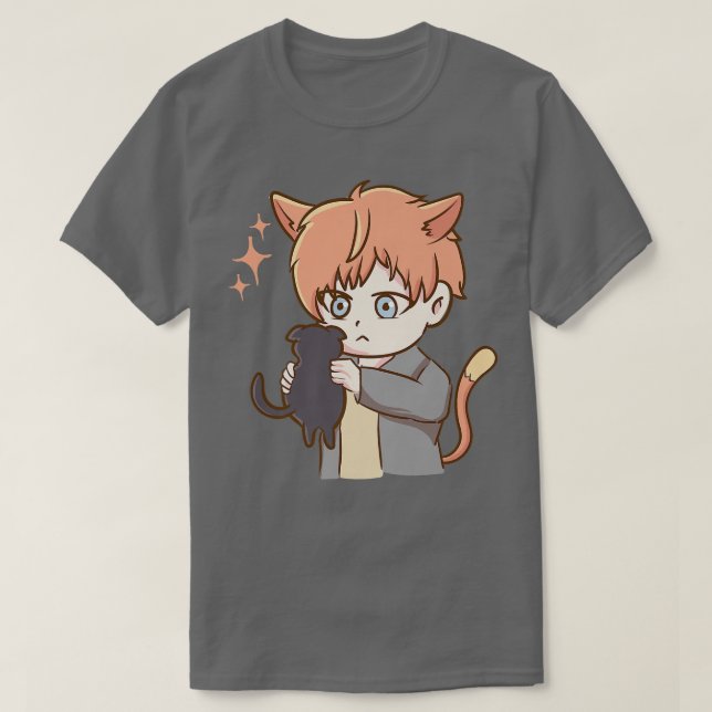 Camiseta Cultura estética japonesa de Otaku de gato bonito (Frente do Design)