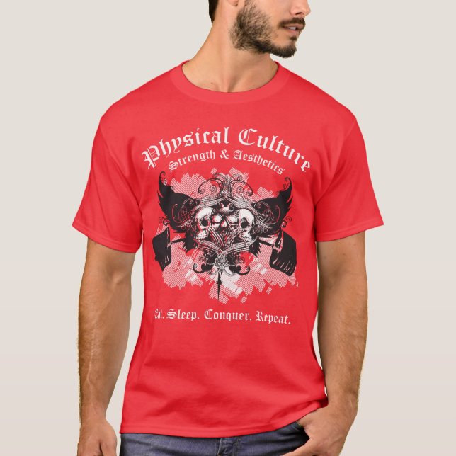 Camiseta Cultura física - Força e estética - Crest (Frente)
