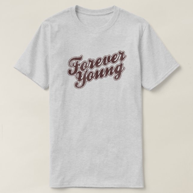 Camiseta Cultura Gráfica de Pop do Forever Young Retro 80s (Frente do Design)