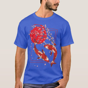 Camiseta Cultura Japonesa Cereja Flor Sakura Peixe Asiático