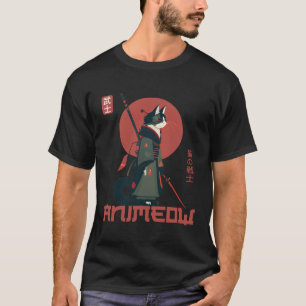 Camiseta Cultura japonesa inspirou felino Cat Samurai warri