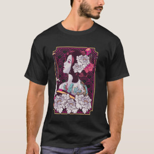 Camiseta Cultura Japonesa Samurai Flor de Cerejeira Sakura 