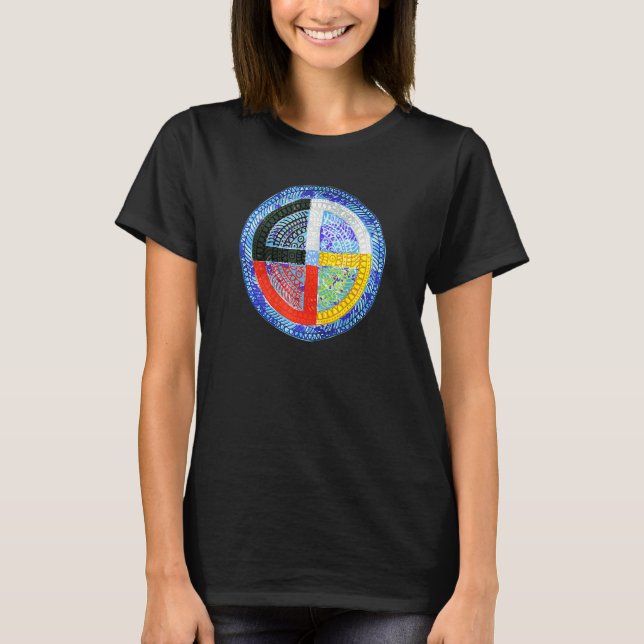 Camiseta Cultura Nativa Americana - Roda Medicina Mandala 2 (Frente)