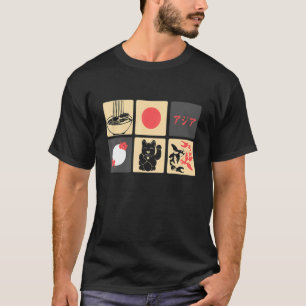 Camiseta Cultura Otaku Símbolos Japoneses