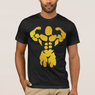 Camiseta Culturista Folha Dourada
