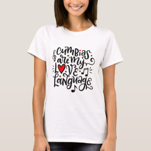Camiseta Cumbias são a minha língua de amor, o inglês