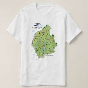Camiseta Cumbria England Map poster de viagens.