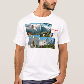 Camiseta Cumes franceses do vintage, Chamonix Mt Blanc