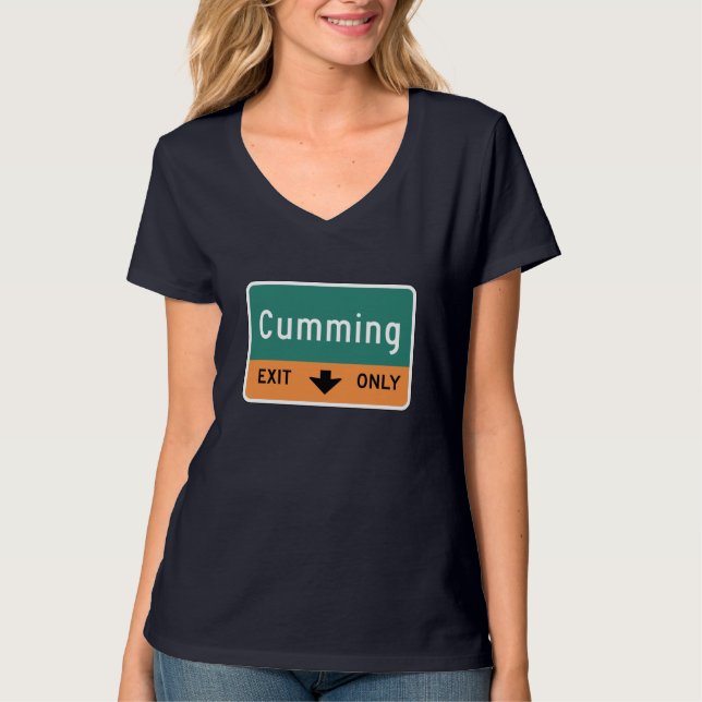 Camiseta Cumming, marcador da estrada, Geórgia, EUA (Frente)