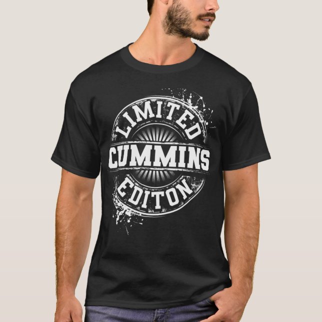 Camiseta CUMMINS Apelido Engraçado Família Árvore Aniversár (Frente)