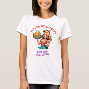 Camiseta Cumprido por hambúrgueres e má decisão
