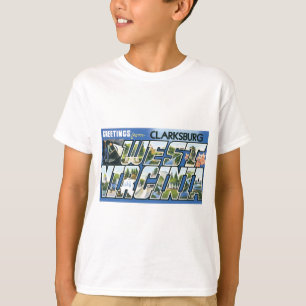 Camiseta Cumprimentos de Clarksburg, West Virginia! Retro