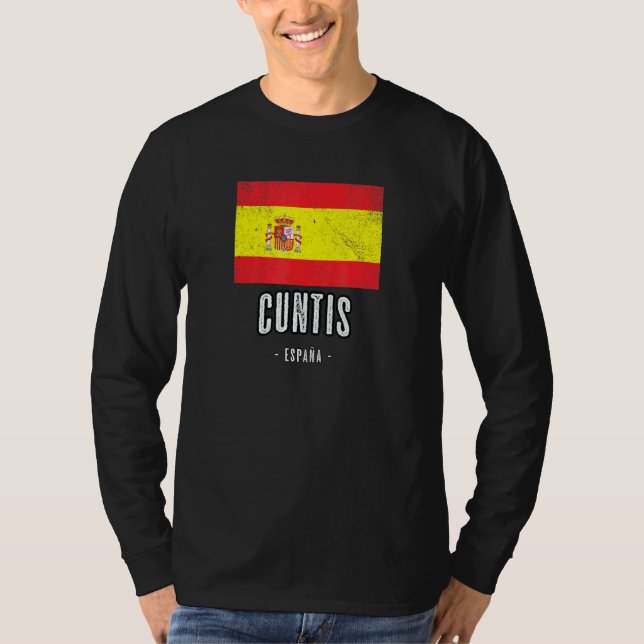 Camiseta Cuntis Espanha Es Flag Bandera Da Cidade Ropa (Frente)