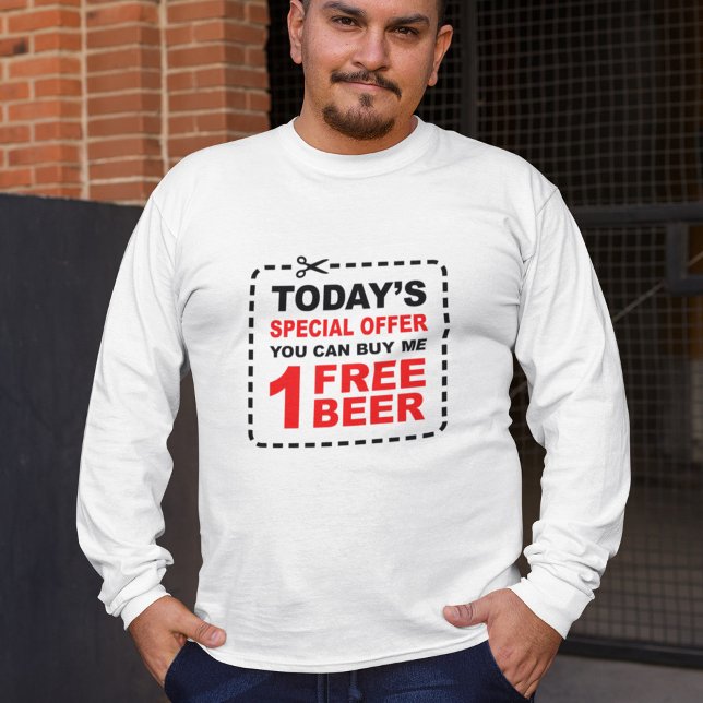 Camiseta Cupão de Oferta Especial de Cerveja Livre (Criador carregado)