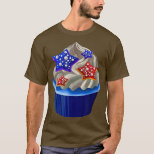 Camiseta Cupcake Americano Lover USA Bandeira 4 de julho Ba