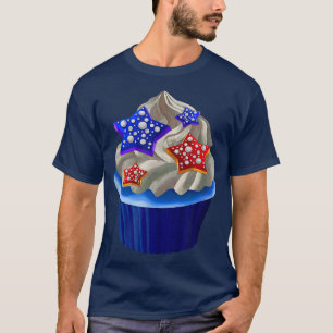 Camiseta Cupcake Americano Lover USA Bandeira 4 de julho Ba