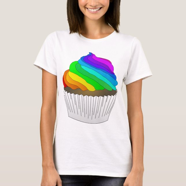 Camiseta Cupcake arco-íris (Frente)
