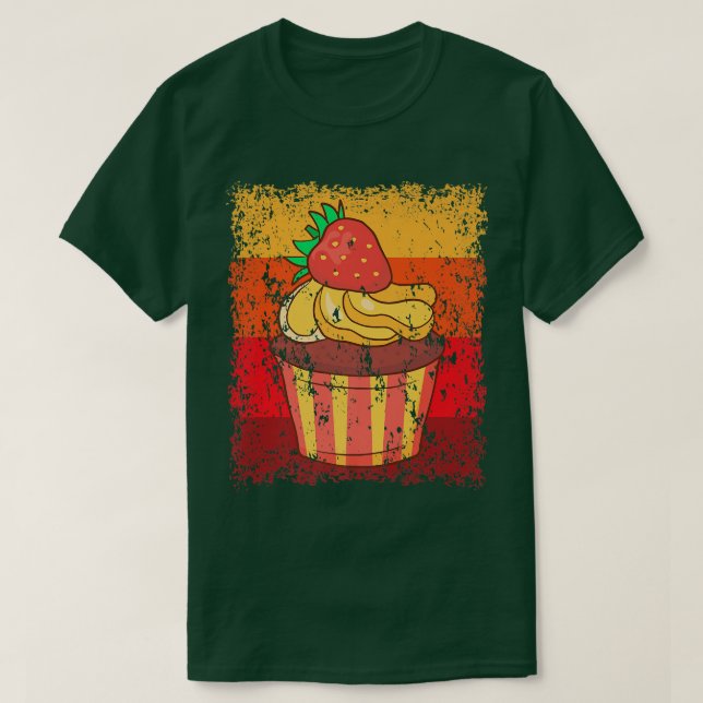 Camiseta Cupcake Baking Baker Bakery Vintage Retro 12 (Frente do Design)
