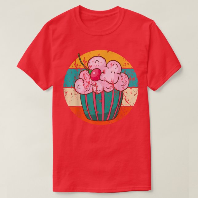 Camiseta Cupcake Baking Baker Bakery Vintage Retro 133 (Frente do Design)
