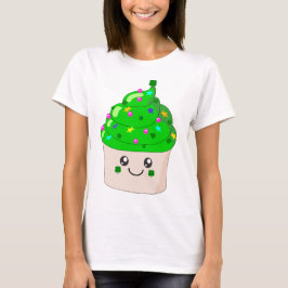 Camiseta Cupcake bonito do Dia de São Patrício verde do