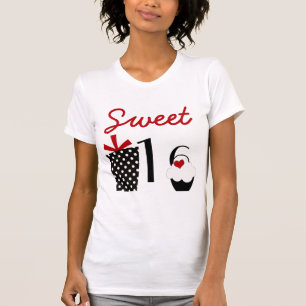Camiseta Cupcake bonito do doce 16 e presente de Polkadot