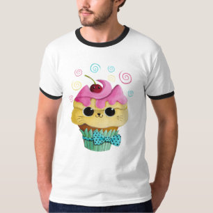 Camiseta Cupcake bonito do gatinho