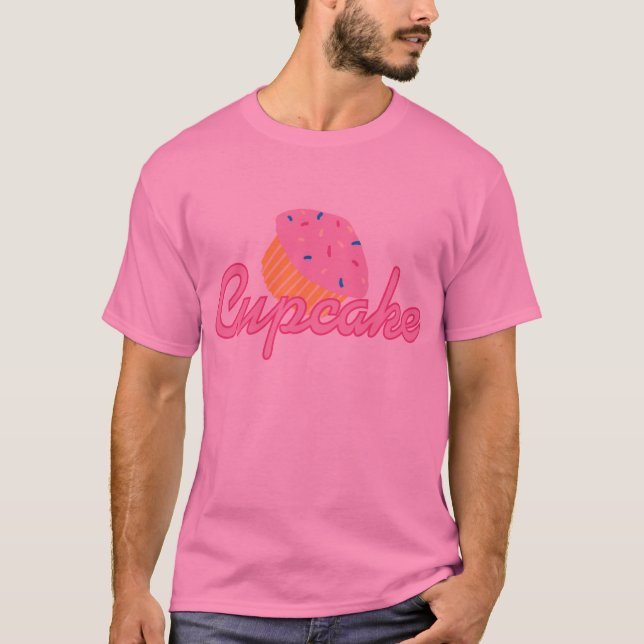 Camiseta Cupcake cor-de-rosa (Frente)