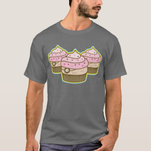 Camiseta cupcake cor-de-rosa do pirata