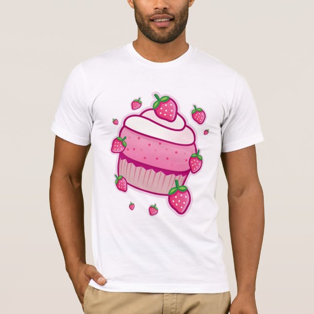 Camiseta cupcake da baga do kawaii (Frente)