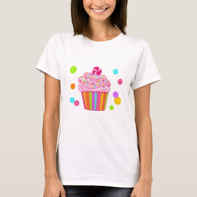 Camiseta Cupcake da surpresa dos doces (Frente)