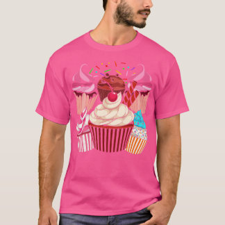 Camiseta Cupcake de aspersão de folhas de espuma
