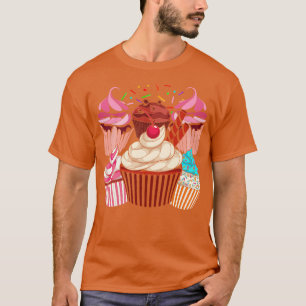 Camiseta Cupcake de aspersão de folhas de espuma