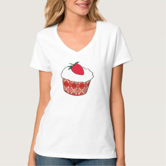 Camiseta Cupcake de baunilha com morango