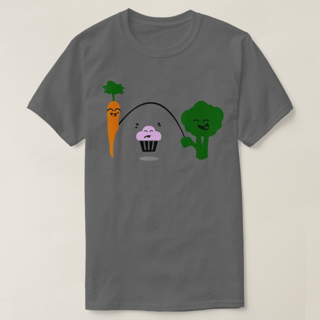 Camiseta Cupcake de Cenoura Broccoli Funny Jump Malhação (Frente do Design)