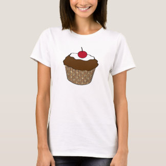 Camiseta Cupcake de Chocolate com uma Cereja
