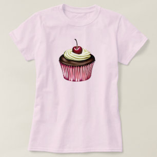 Camiseta Cupcake de chocolate com uma cereja no topo
