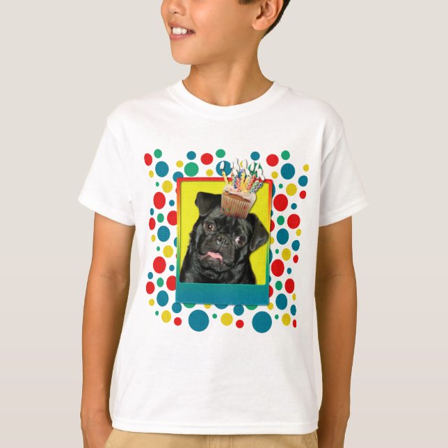 Camiseta Cupcake de Convite - Pug - Ruffy (Frente)
