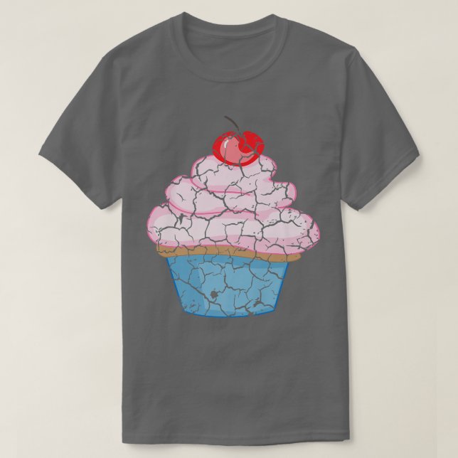 Camiseta cupcake de espuma de cozinhar de comida com dificu (Frente do Design)