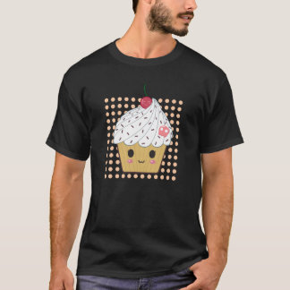 Camiseta Cupcake de Kawaii nas bolinhas